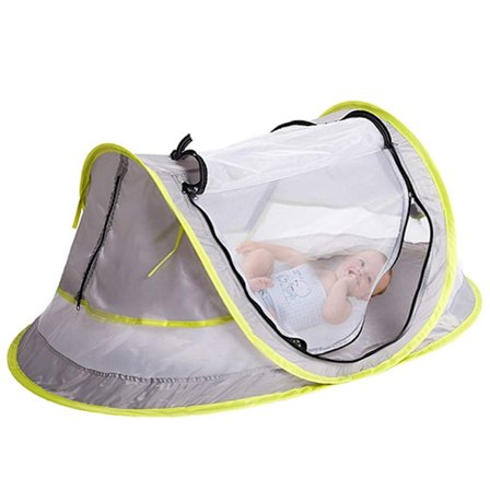 Baby Strandtelt, Baby Strand Pop Up-telt, UPF 50+ Solbeskyttelse Baby Telt, Baby Telt med Myggnetting, Solskjerming for Jenter Gutter, Strandparasoll 