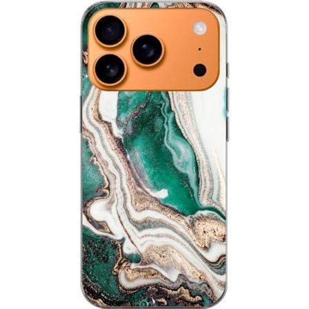Kompatibel Mobilcover til Apple iPhone 17 Pro Grøn/Guld marmor