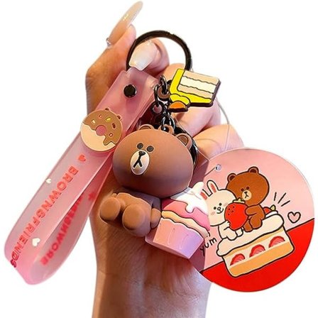 IC Sød Nøglering - Kawaii Dyr Nøgleringe Vedhæng Bilnøglering Rygsæk Charms Gave til Børn Kvinder