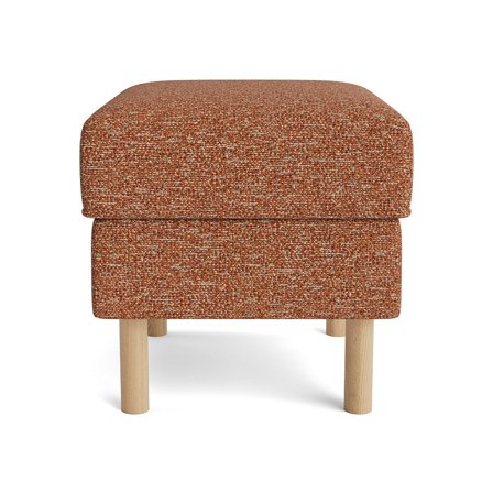 Lumo Pouf Hocker in Puente Braun Terracotta, strukturierter Stoff, moderner skandinavischer Stil, bequeme Polsterung, quadratisch, 43cm