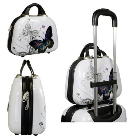 Butterfly Skönhetsväska m Axelrem. Anpassad till Handbaggage