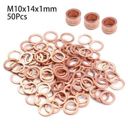 50 kpl/100 kpl kuparialuslevyn tasarengastiiviste 50 kpl M10X14X1MM