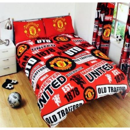 Manchester United Fc Patch Duvet Set Single Flerfärgad