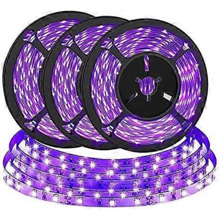 UV LED Black Light Strip, BRTLX 4.5W 2M USB 5V Drevet Bærbar Black Light Strip UV Lilla LED fo 3 Pakke, 395nm-400nm
