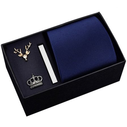 Slips og sett for menn, inkludert mansjettknapper og lommetørkle