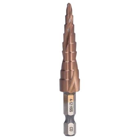 Spiral Trin Drill Bit Højhastigheds Stål Kobolt Hex Skaft Trin Bor M35 9 Størrelse 4‐12mm