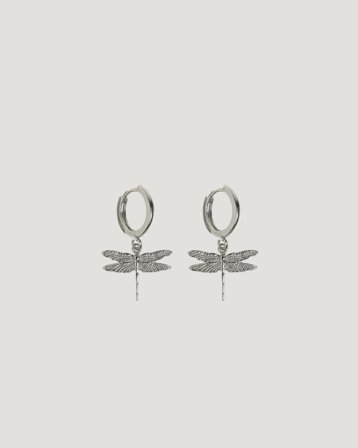 Timi of Sweden Dragonfly Small Hoop Earrings Silberfarben Schmuck Mädchen - Kids Brand Store