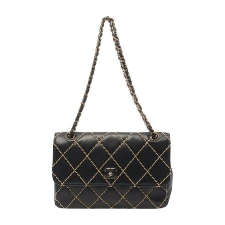 Chanel Vintage Pre-owned Shoulder Väska svart, Dam Vintage Väskor, Dam, Storlek: ONE SIZE
