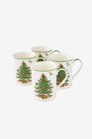 Spode - Mukit Christmas Tree 0,30 l, 4/pakk. - Valkoinen - Kupit & mukit - - Homeroom