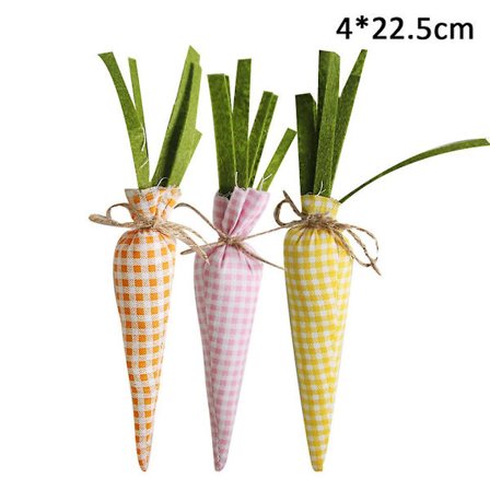 1 sett stoff påskekaniner gulrøtter fargerike bomullsegg for glade påskefest hengende dekorasjoner barn påske diy gaver forsyning