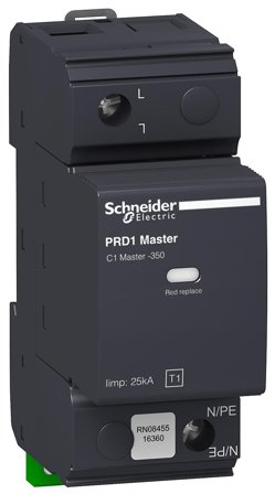 Schneider Electric 16360 Överspänningsskydd mot åska, PDR1 Master 1.5 kV, 1 ledare, Anslutningsdon & kablar