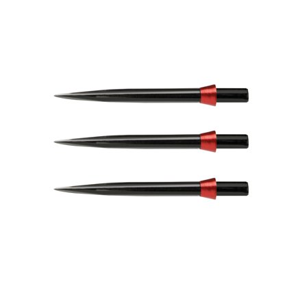 Red Dragon Darts Trident Re-Point Steel Tips 3pcs - Black/Red - Professional Darts Replacement Points - Patented Point Technology