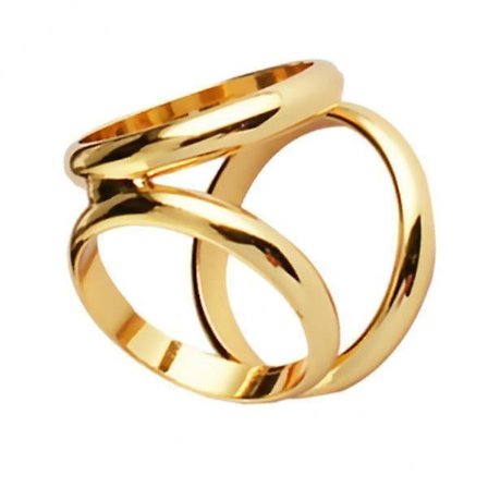 3x Trisirkelformet Gullfarget Skjerfring Silkeskjerf Klips Tre Ringer Spenne