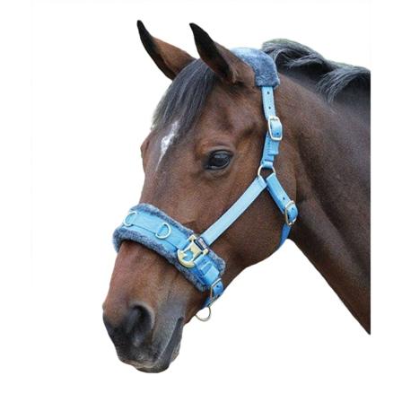Shires Fleece Fodrad Plysch Horse Lunge Cavesson X Full Blue