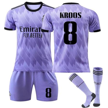 2022-2023 Uefa Champions League Real Madrid 14:e set T-shirt nr 8 Toni Kroos fotbollströja för vuxna och barn M