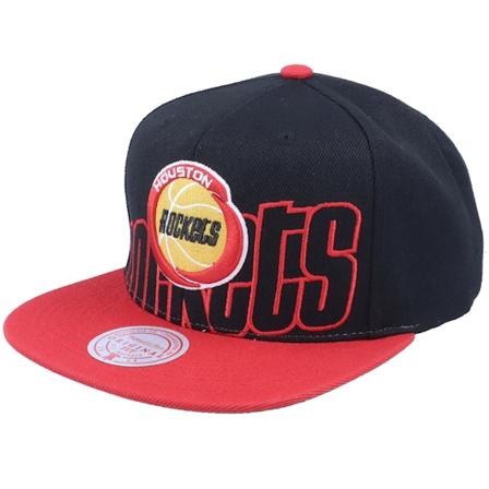 Mitchell & Ness - Houston Rockets Low Big Face Black/red Snapback Snapback Black Cap - NBA @ Hatstore