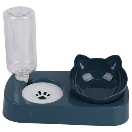2 i 1 kattskål Vattendispenser Automatisk vattenförvaring Innehåll Blue 28cm