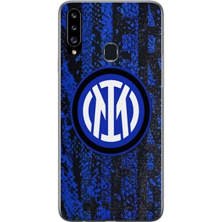Yhteensopiva Puhelinkuori Samsung Galaxy A20s Inter Milan jalkapalloemblemi sinisellä ja mustalla taustalla, ikoninen seuramotiivi täydellinen Serie A