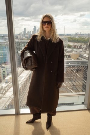 NA-KD Kammad kappa i ullblandning med bälte - Kappor - Brun - EU 40