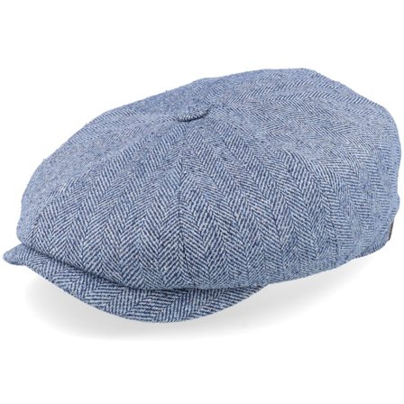 Stetson - Blå flatcap Keps - Hatteras Silk Light Blue Herringbone Flat Cap @ Hatstore