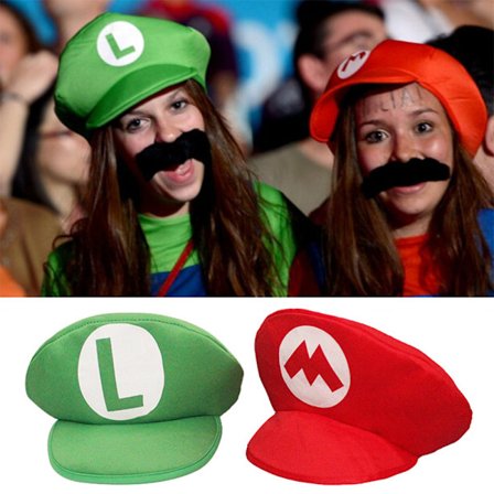 Mario Bros Kostume Hat Cosplay Tilbehør Kompatibel med Gave One Size