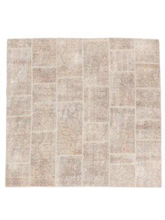 Tapis Patchwork 200X200 Carré Orange/Beige (Laine, Perse/Iran)