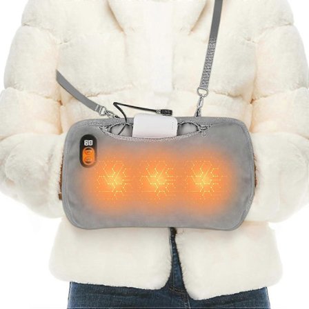 Håndvarmere, 8000mAh Hurtig Genopladelig Elektrisk Opvarmede Handsker Power Bank Bærbar Grafen Håndvarmere Pose med 5 Niveauer & 2 Varmeområder