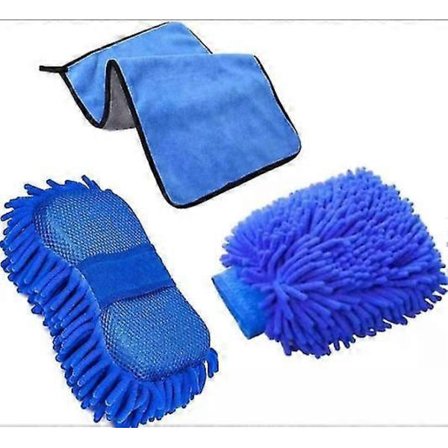 Bilvårdsprodukter för tvätt 3-pack Premium Chenille Mikrofiber Tvättsvampar (L)22cm