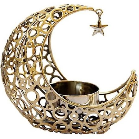Yaju Metall Måneskinn Telysholder Stativ Dekorativ Telysestake Te Lysbrett For Hjem/Hage/Bryllup (Gull)(1stk)