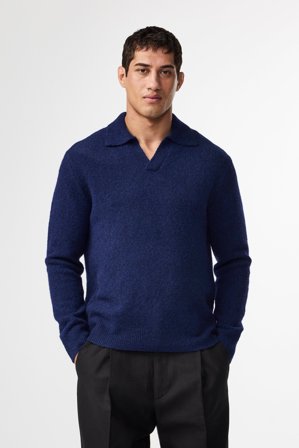 NN.07 Hope Polo Herren Blau Wolle