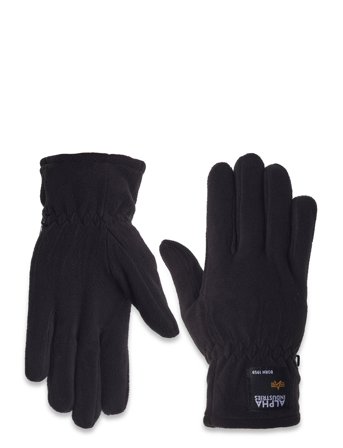 Label Fleece Gloves Black Alpha Industries