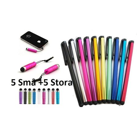 5 Small + 5 Large Touch Pens For Mobile and Tablets