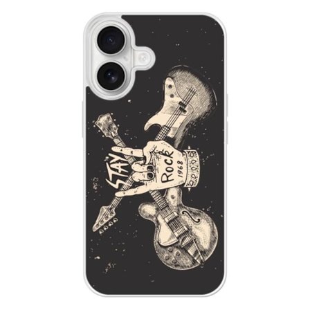 Siliconförstärkt tryckt skal kompatibelt med Apple iPhone 16 Stay rock