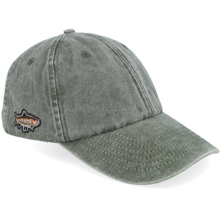 Skillfish - Vert unconstructed Casquette - Tiny Brown Trout Vintage Washed Olive Dad Cap @ Hatstore