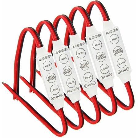 5 x 12V kablet styreenhed med stroboskopblink til bil eller husholdnings-LED-strip