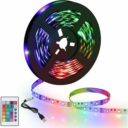 5M LED-nauha, joustava kirkas RGB-huoneen LED, monivärinen LED-valonauha kaukosäätimellä makuuhuoneeseen, keittiöön, TV:hen, juhliin