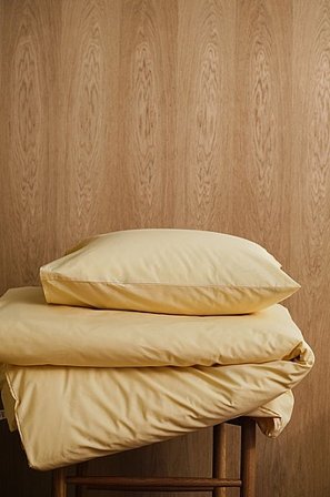 Jotex - Percale Påslakanset Enkelsäng - Ekologisk Smörgul ZACK - Köp Enkelsäng hos Jotex