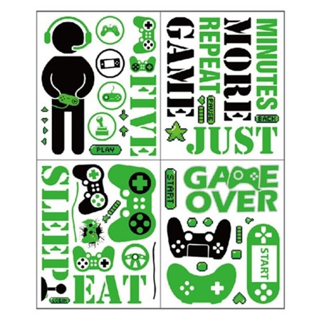 25*30 cm TV-spel väggdekal PVC-klistermärke Gamer-temadekoration