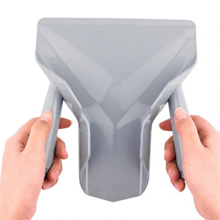 Grå Slitstark Plast Pommes Frites Lastare Chip Packing Spade grå Dubbelhandtag