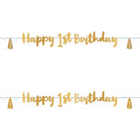 Happy 1st Birthday Girlang Guld