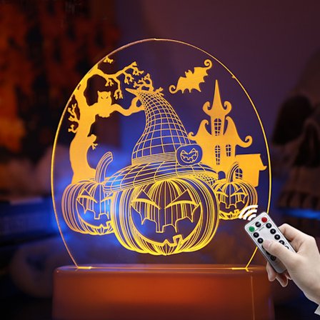 Halloween 3D Illusion Night Lights Skrivbordslampa, för Halloween