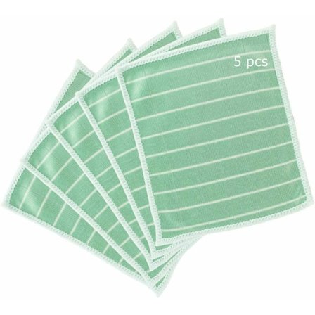 5 stk. Bambus Brilleklude, Bambus Mikrofiber til Briller, Skærm, Visir, Smykker, Ur - Effektiv Rengøring af Briller - Mikrofiber Skærmklud