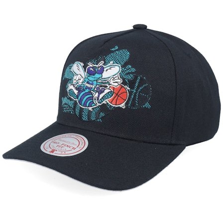 Mitchell & Ness - NBA Svart adjustable Caps - Charlotte Hornets Tilted Pro Hwc Black A-Frame Adjustable @ Hatstore