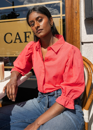 MISSMAYA - Amy Shirt Lipstick Linen - XS