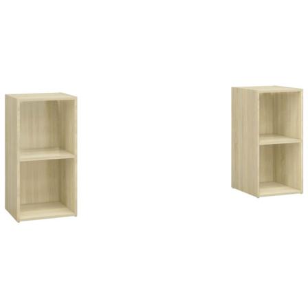 Vidaxl Tv-skåp 2 St Sonoma-ek 72x35x36,5 Cm Konstruerat Trä Brun