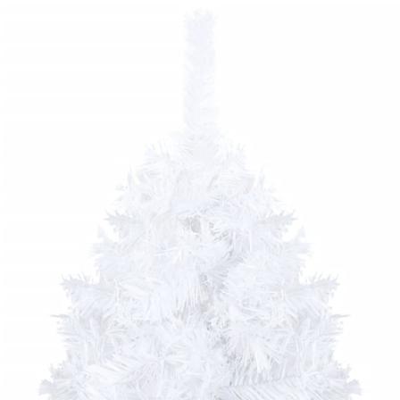 Vidaxl Plastgran Med Led Och Julgranskulor Vit 120 Cm Pvc Vit