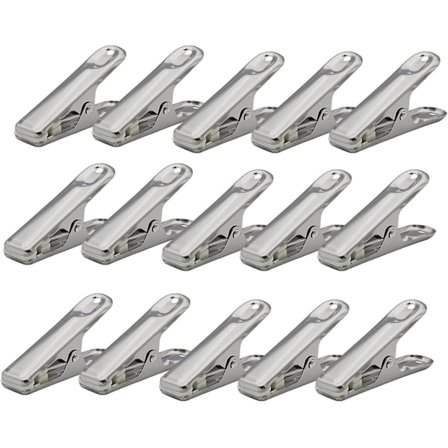 20 stk rustfrie klesklyper i rustfritt stål, uknuselige, uforgjengelige