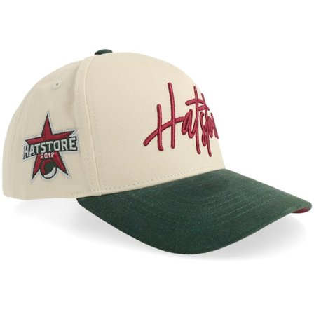Hatstore - Beige adjustable Lippis - Script Stone/Dark Green Suede A-frame Adjustable @ Hatstore