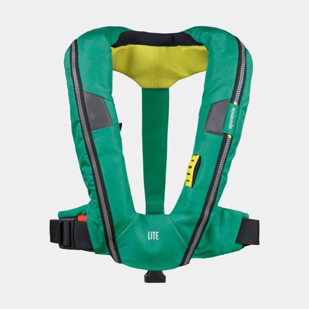 Giubbotto di salvataggio gonfiabile Spinlock Deckvest LITE 170N Seagrass Green, automatico + cartuccia di CO2 33 grammi, Taglia Unica (50+ kg)