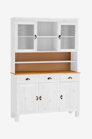 Loft24 - Kitchen Collection Oslo 2 lasiovi/3 ovea/3 laatikkoa Large - Valkoinen - Kaapit - - Homeroom